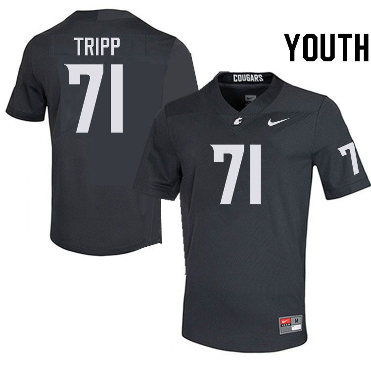 Youth #71 Ashton Tripp Washington State Cougars College Football Jerseys Stitched-Charcoal